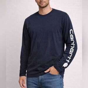 Carhartt Men's Navy Long Sleeve Shirt